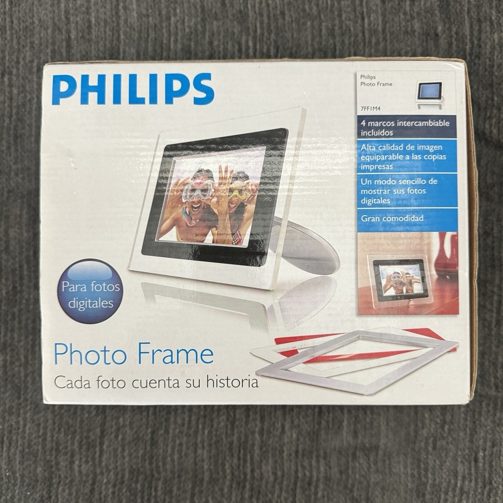 Philips 7FF1M4 7" Digital Photo Frame 4 Color Faceplates Complete in Box